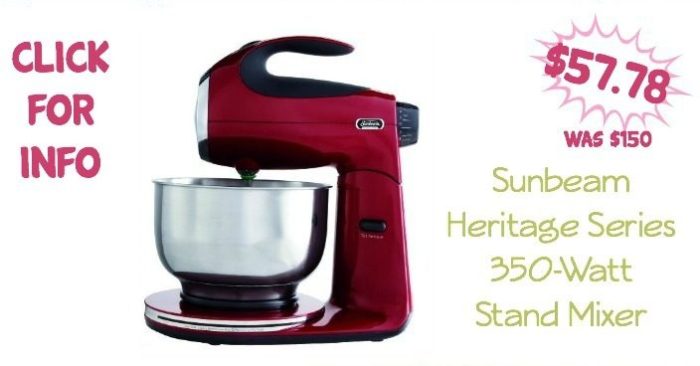 Sunbeam Heritage Series 350-Watt Stand Mixer Just $57.78 Was ($150)!