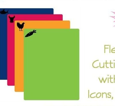 Flexible Cutting Mat with Food Icons, Set of 4 Just $7.32!