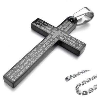 Lord’s Prayer Inscribed Cross Necklace Only $5.99 Shipped