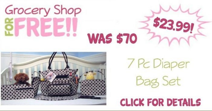 Grand Central 7 Pc Diaper Bag Set Just $23.99! (Reg. $70!)