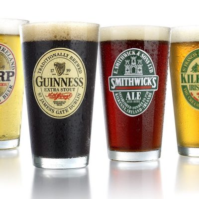 Irish Beer Label Pub Beer Glass, 16-Oz, Set of 4 Only $16.99!