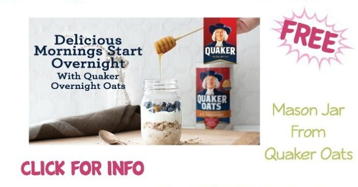 FREE Mason Jar From Quaker Oats!
