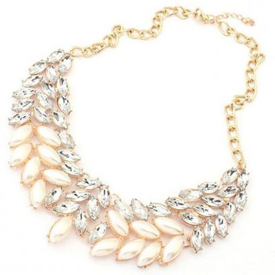 Pearl Rhinestone Chunky Necklace Only $4.40 Plus FREE Shipping!