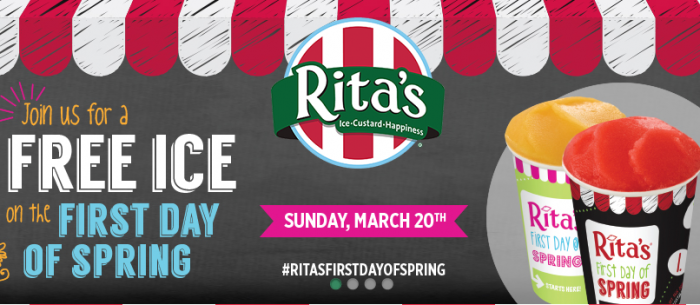 FREE Italian Ice On Sunday, March 20 At Rita's!