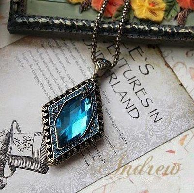 Sapphire Rhombus Necklace Only $2.99 + FREE Shipping!