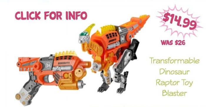 Transformable Dinosaur Raptor Toy Blaster Only $14.99 (Regularly $26)