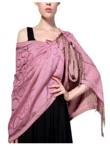 Soft Wrap Shawl - Pink with Coffee Only $4.99!