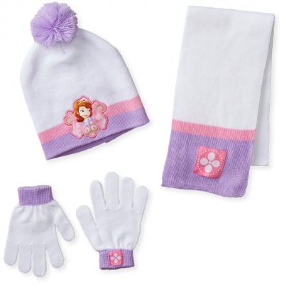 Princess Sofia The First Pom Beanie, Gloves and Scarf Set Only $7.31!