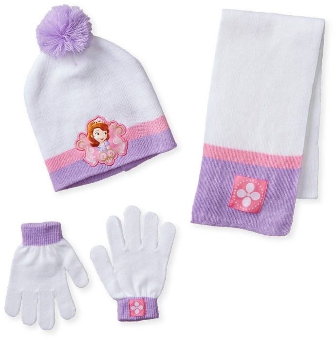 Princess Sofia The First Pom Beanie, Gloves and Scarf Set Only $7.31!