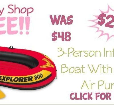 3-Person Inflatable Boat With Oars & Air Pump Only $29.95! (Reg. $48)