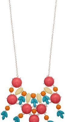 Turquoise and Coral Statement Necklace Only $3.81!