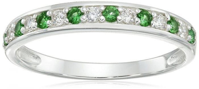 Sterling Silver and Cubic Zirconia Band Ring - Was $39 Now Only $12.84!