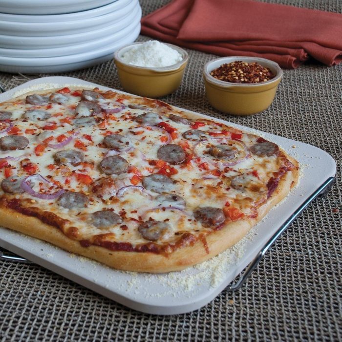Rectangle Ceramic Baking/Pizza Stone With Wire Frame Only $11.22 (reg $25)!