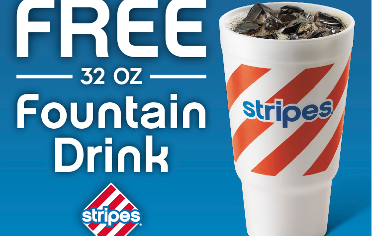 FREE 32 Oz. Fountain Drink At Stripes!