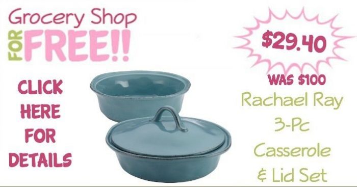 Rachael Ray 3-Pc Casserole & Lid Set Only $29.40! (Was $100)