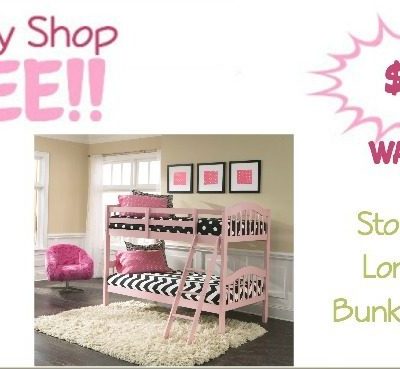 Stork Craft Long Horn Bunk Bed, Pink Just $179! (Was $260)