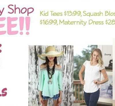 Kid Tees $13.99, Squash Blossom Necklace $16.99, Maternity Dress $28.99!