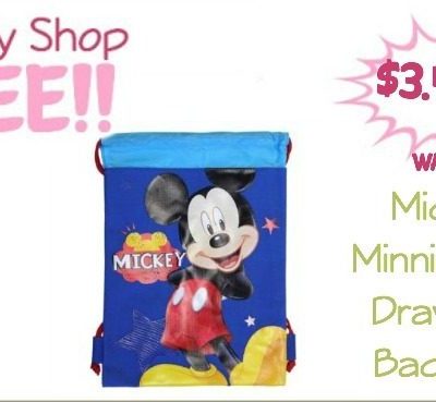 Mickey & Minnie Mouse Drawstring Backpacks Just $3.48!