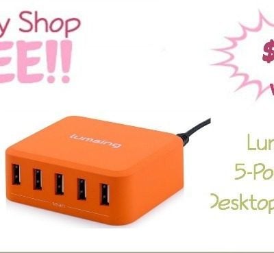 Lumsing 5-Port USB Desktop Charger Only $8.99 (Was $24)