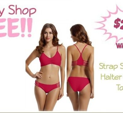 Strap Side Bottom, Halter Racerback Top Bikini Only $21.55! (Was $85)