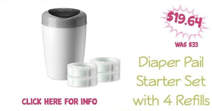 Tommee Tippee Simplee Diaper Pail Starter Set with 4 Refills Just $19.64! (Was $33)