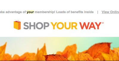 FREE Shop Your Way Rewards Points!