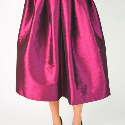 Taffeta Pleated Midi Skirt Just $39.95! Ships FREE!