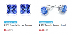 Tanzanite Earrings Only $8.99 A Pair Plus FREE Shipping!