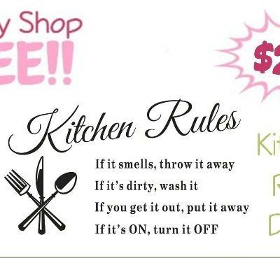 Kitchen Rules Wall Decal Just $2.39 + FREE Shipping!