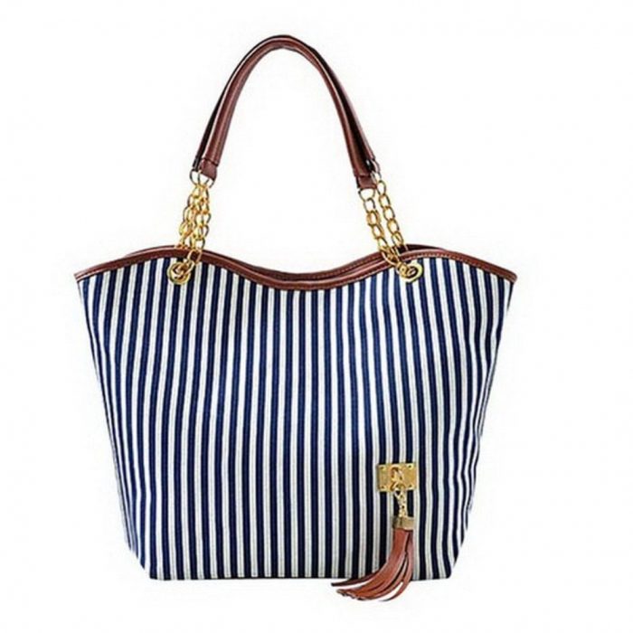Women's Stripe Tassel Tote Handbag Only $12.98!