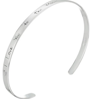 Sterling Silver “I Love You to the Moon and Back” Cuff Bracelet 7″ Just $20 Down From $100!