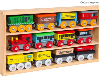 Orbrium Toys 12 Pcs Wooden Engines & Train Cars Collection Just $23 Down From $50!