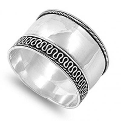 Sterling Silver Women’s Wide Band Rope Swirl Ring Only $13.89 Ships FREE!