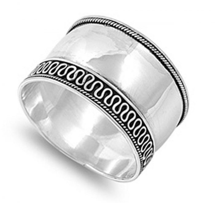 Sterling Silver Women's Wide Band Rope Swirl Ring Only $13.89 Ships FREE!
