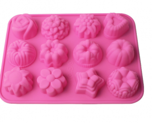 12 Cavity Flowers Hearts Stars Silicone Mold Pan Only $3.59 + FREE Shipping!