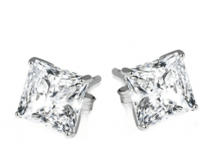 2ct Sterling Silver Princess Cut Earrings ONLY $5 + FREE Shipping (was $130)!