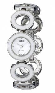 XOXO Silver-Tone and White Enamel Watch Only $14.91!
