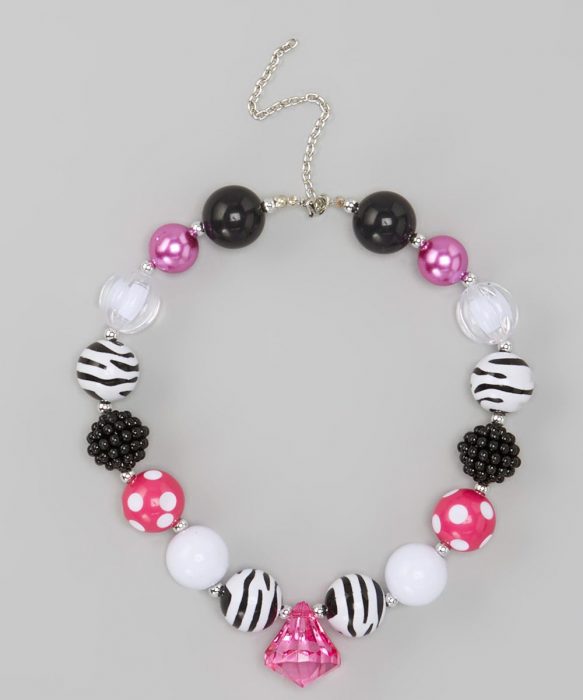 Hot Pink Zebra Necklace Only $10.99!