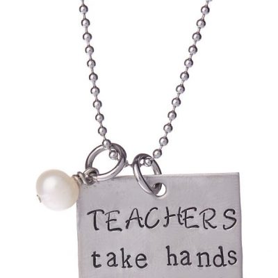 Stainless Steel ‘Teachers Take Hands’ Necklace Just $14.99!
