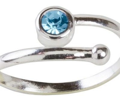 Silver & Aqua Crystal Toe Ring Only $6.99!