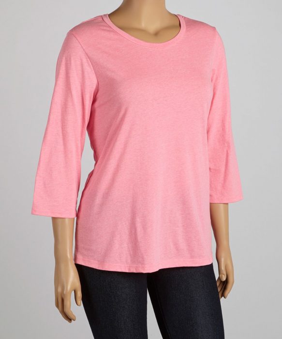 Fuchsia Crewneck Tee is Only $14.99!