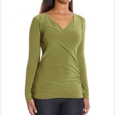 Green Ruched Surplice Top Only $12.99!