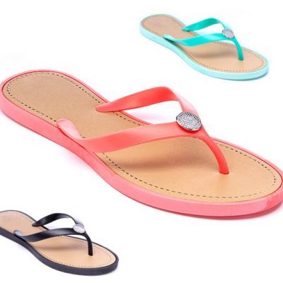 Coral Jewel Disc Flip-Flop Only $9.99!